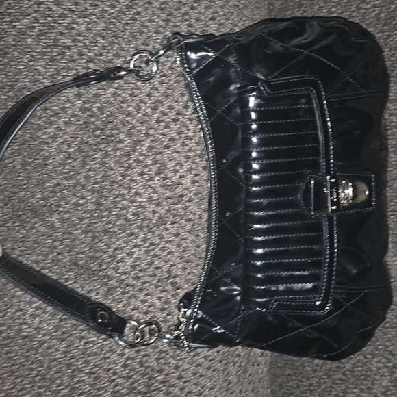 Coach Poppy Liquid Gloss GroovyBlack Small Tote - Picture 4 of 15